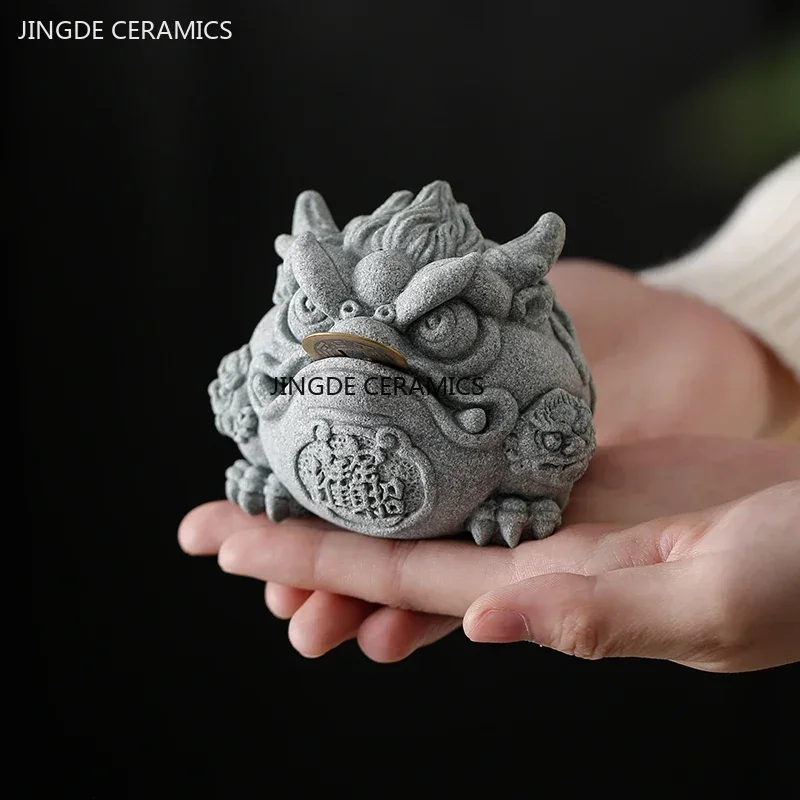 Aquarium Fish Farm - Creative Sandstone Fengshui Gold Toad Tea