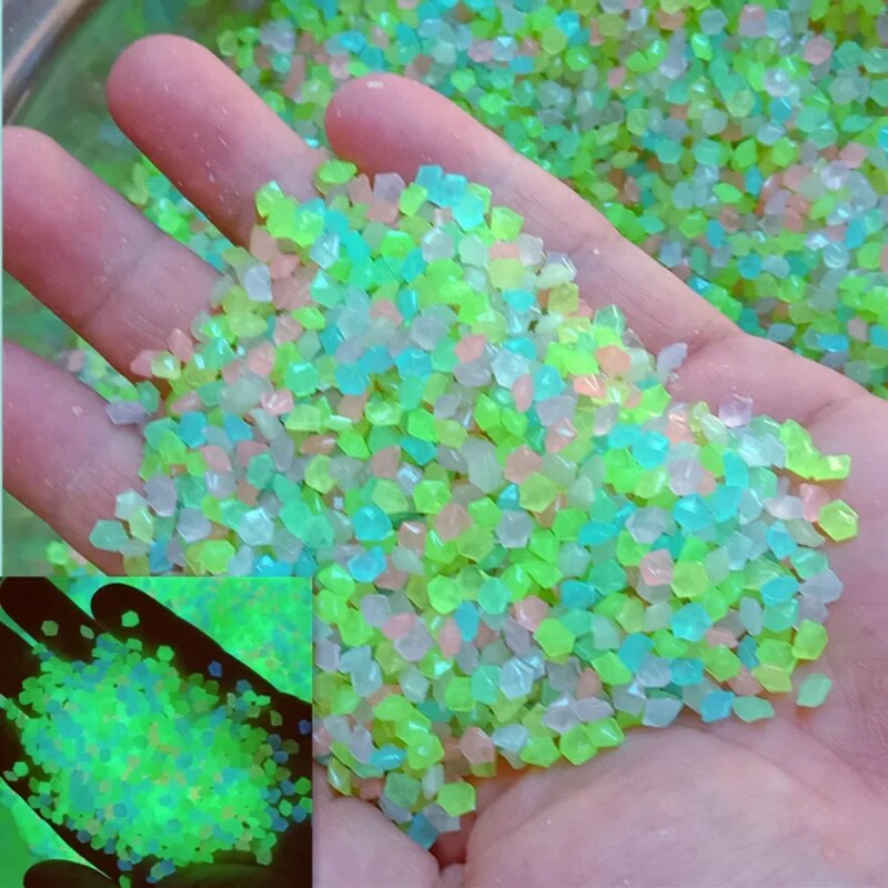 Aquarium Fish Farm - 1000pcs 3-5mm Luminous Sand Glow In