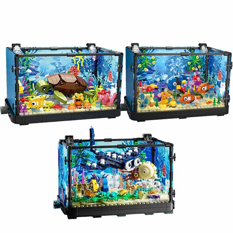 Fish Tank Building Block Set w - Aquarium Fish Farm 评论和价格