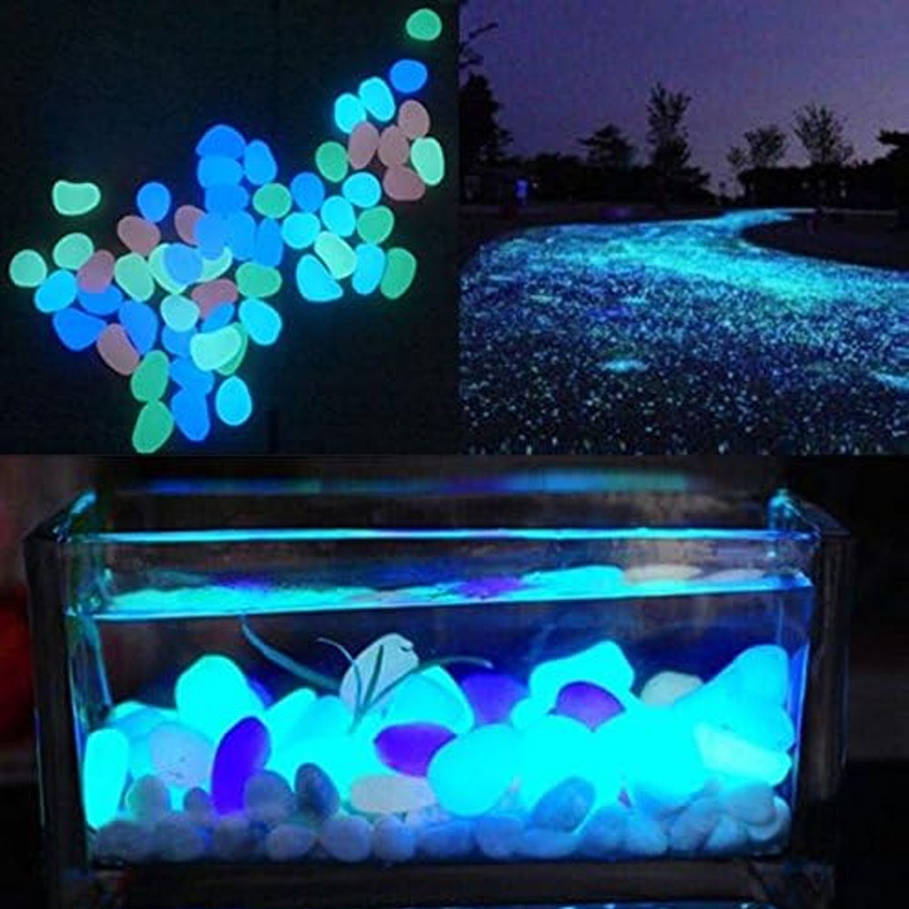 Fish Tank Rocks Glow Blue Pebb - Aquarium Fish Farm 评论和价格